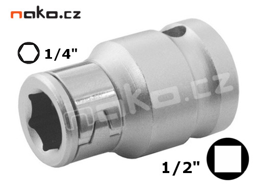 PROTECO adaptér 1/2"- 1/4" redukce pro bity 43.120-01