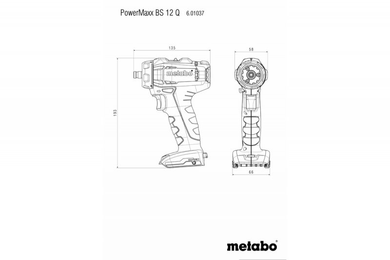 METABO PowerMaxx BS 12 Q aku vrtačka LiIon 2x2Ah 601037500 Obrázek