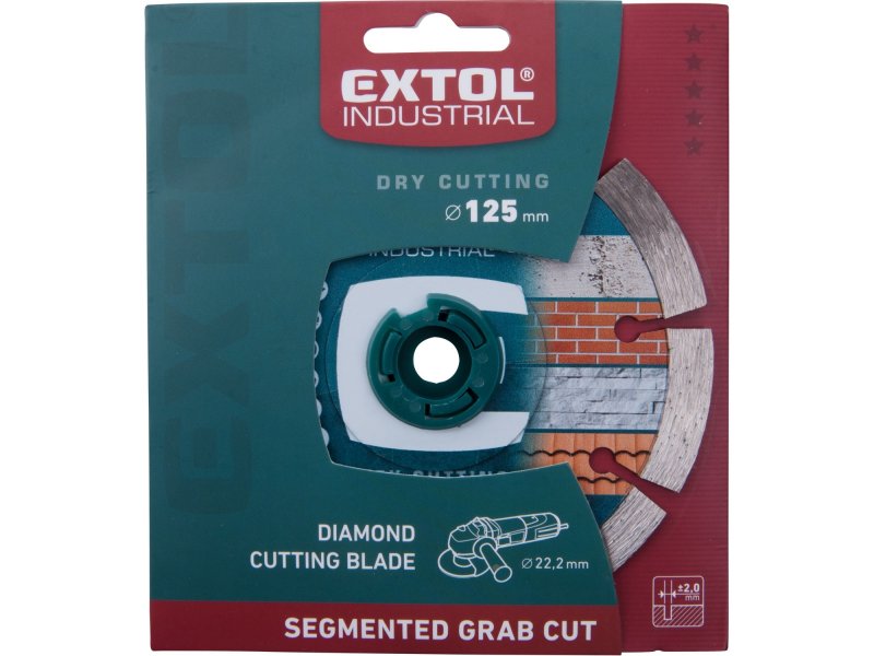 EXTOL INDUSTRIAL 8703032 kotouč diamantový řezný segmentový Grab Cut, 125x22,2mm