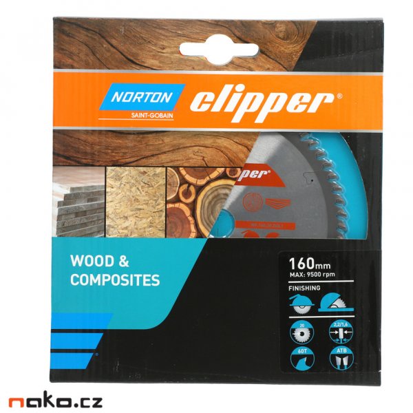 NORTON clipper 160x20mm 60z ATB pilový kotouč na dřevo a kompozit 70184608089 Obrázek