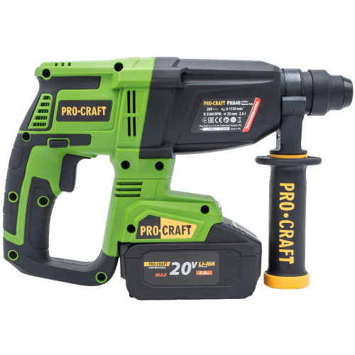PROCRAFT PHA40BB bezuhlíkové kombinované aku kladivo SDS+ LiIon 20V, bez aku Obrázek