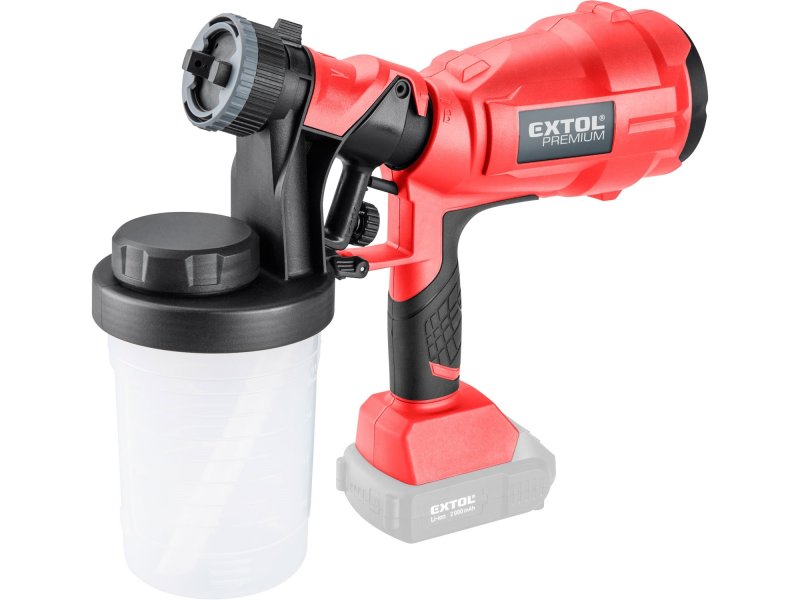 EXTOL PREMIUM 8891863 aku stříkací pistole HVLP SHARE20V, LiIon, bez akumulátoru Obrázek