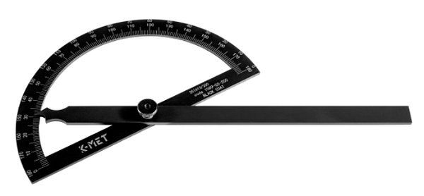 K-MET 1089-02-200 úhloměr obloukový 200x290mm BLACK COAT 180°