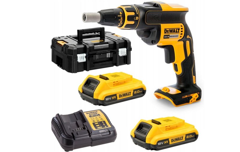 DeWALT DCF620D2 bezuhlíkový aku šroubovák na sádrokarton XR LiIon 18V/2x2,0Ah