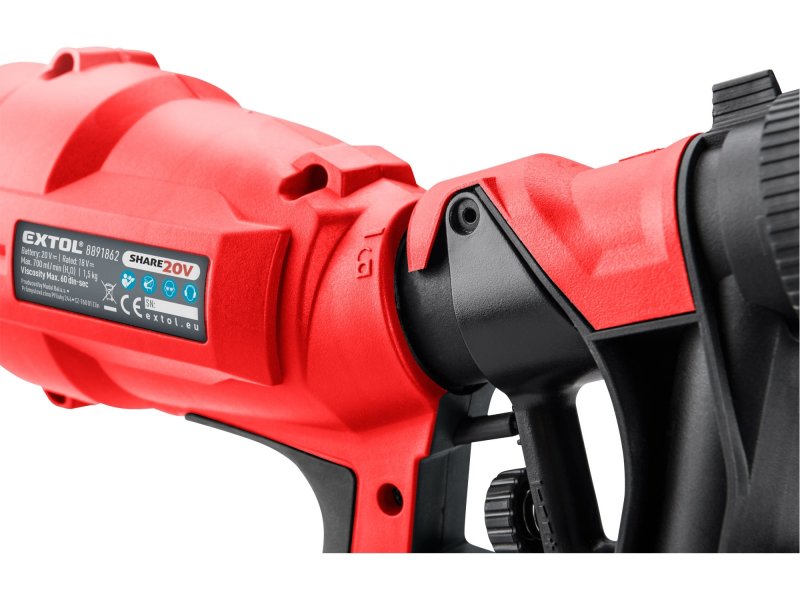 EXTOL PREMIUM 8891862 aku stříkací pistole HVLP SHARE20V, LiIon, 2Ah Obrázek