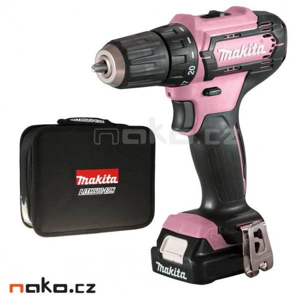 MAKITA DF333DSAP1 růžová aku vrtačka a šroubovák LiIon 12V 2Ah CXT PINK Obrázek