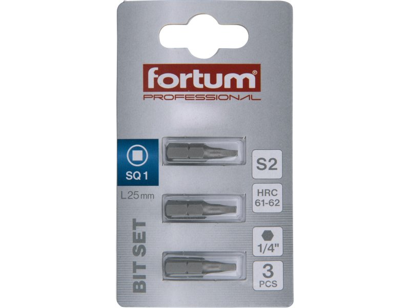 FORTUM-KITO 4741601 bit čtyřhran UNIQUADREX 1x25mm S2 - 3ks Obrázek