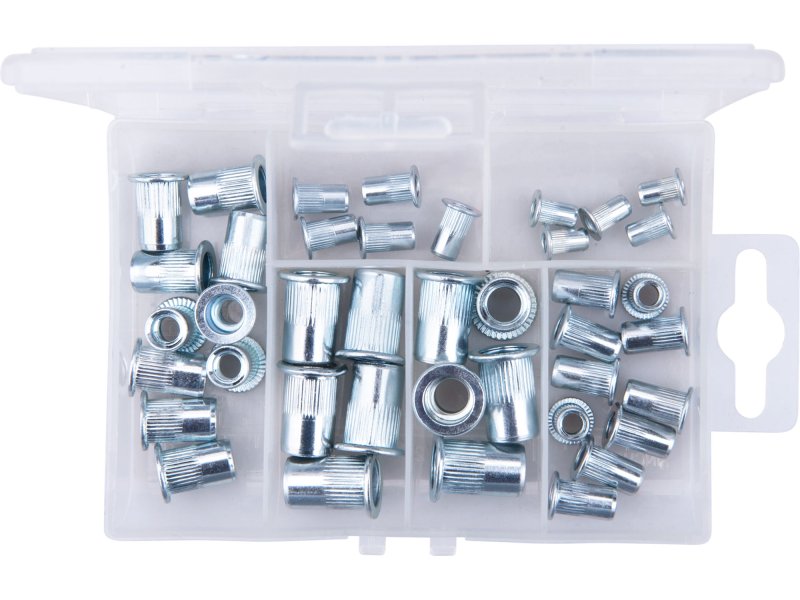 FORTUM 4770682 sada maticových nýtů ocelových 40ks mix M3-M4-M5-M6-M8 Obrázek