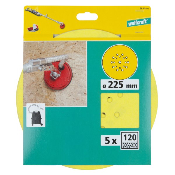 WOLFCRAFT 5634000 brusný výsek 225mm 5ks K120 Obrázek