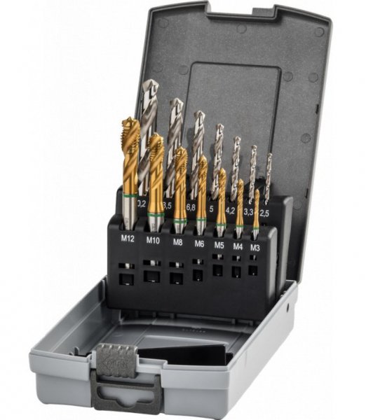 NAREX Ždánice souprava strojních závitníků a vrtáků 238925, C-UNI-RSP /M3-M12 /TIN 9950 Obrázek