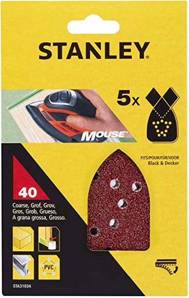 STANLEY STA31034 (P40) hrubý brusný papír pro delta brusky B+D Mouse