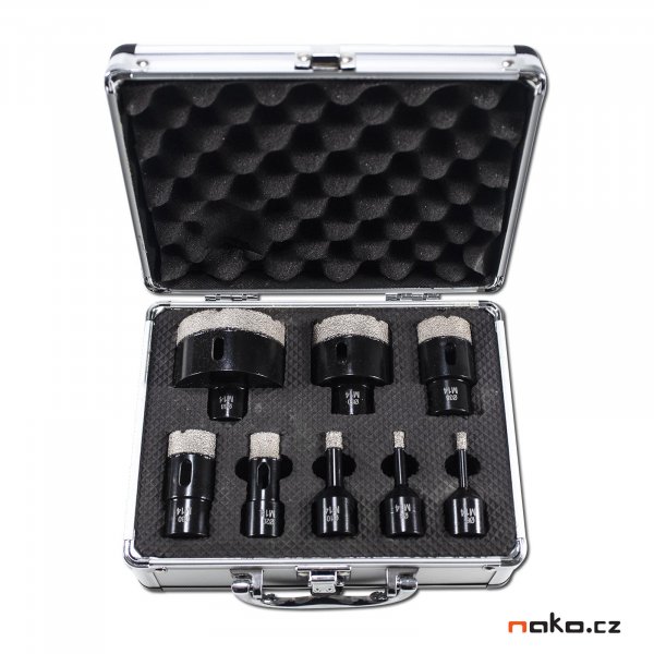 XTline XT170000 sada diamantových vykružovacích korunek 6-68mm, 8 ks M14 Obrázek