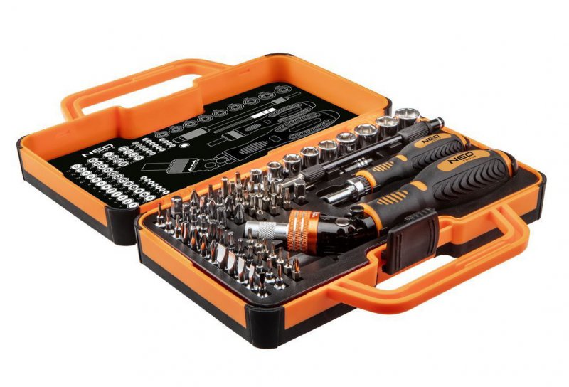 NEO TOOLS 06-116 sada bitů s ráčnovými držáky 69 dílů Obrázek