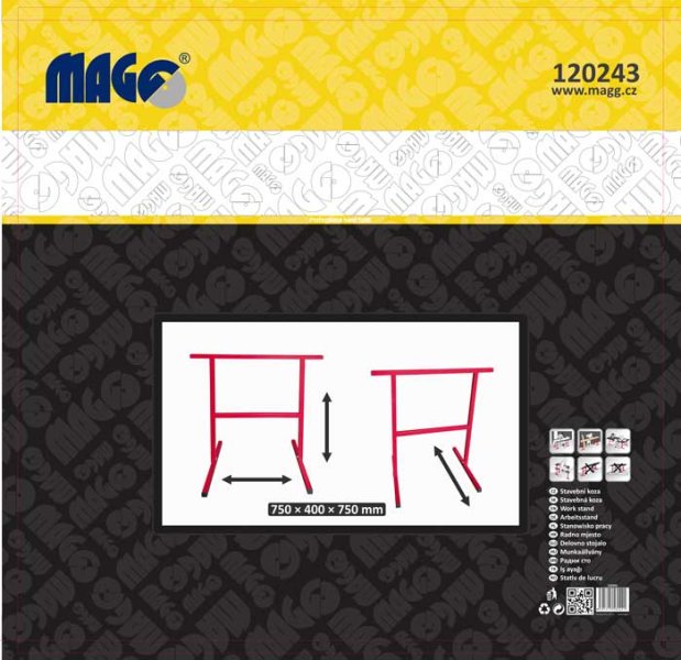 MAGG 120243 stavební skládací koza - podstavec 1kus, 750x450x750mm Obrázek