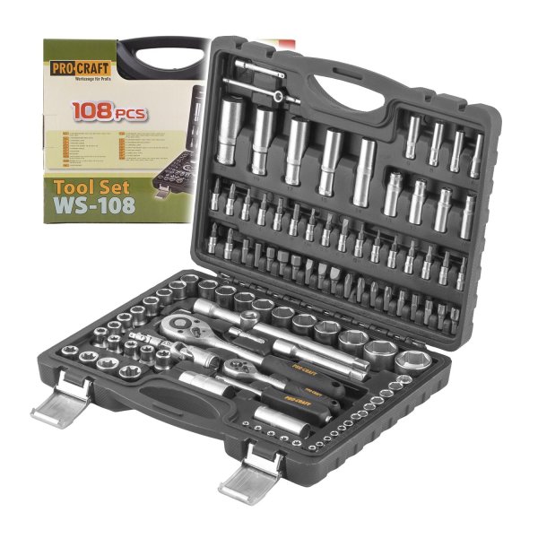 PROCRAFT WS-108/72 gola sada 1/4"+1/2" 108 dílů