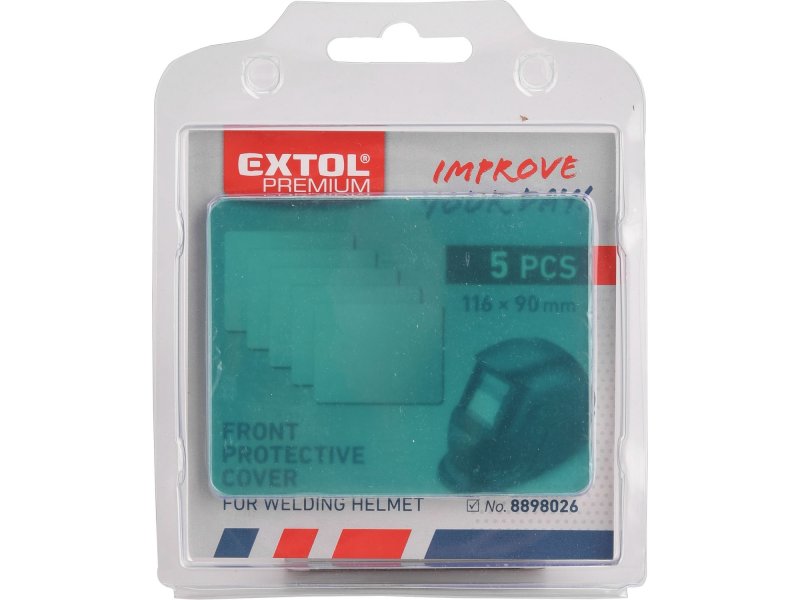 EXTOL PREMIUM 8898026A fólie ochranné pro svářecí kukklu 116,1x89,5mm, 5ks Obrázek