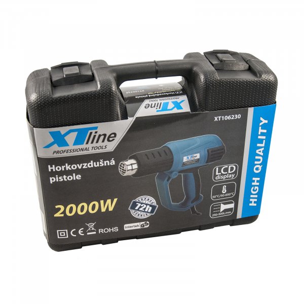 XTline XT106230 horkovzdušná opalovací pistole s displejem a příslušenstvím 2000W Obrázek