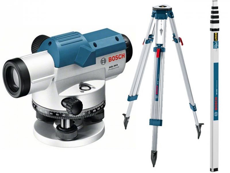 BOSCH GOL 26 D + nivelační lať a stativ (Set)