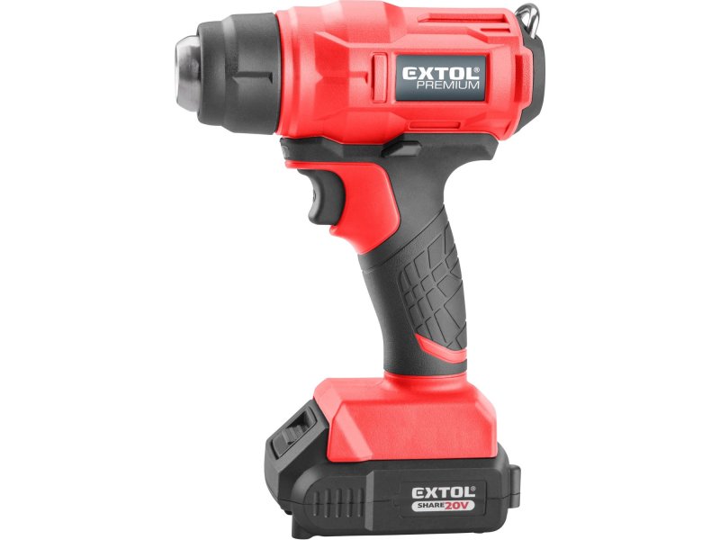 EXTOL PREMIUM 8891866 aku horkovzdušná opalovací pistole, SHARE20V, LiIon 1x2Ah Obrázek