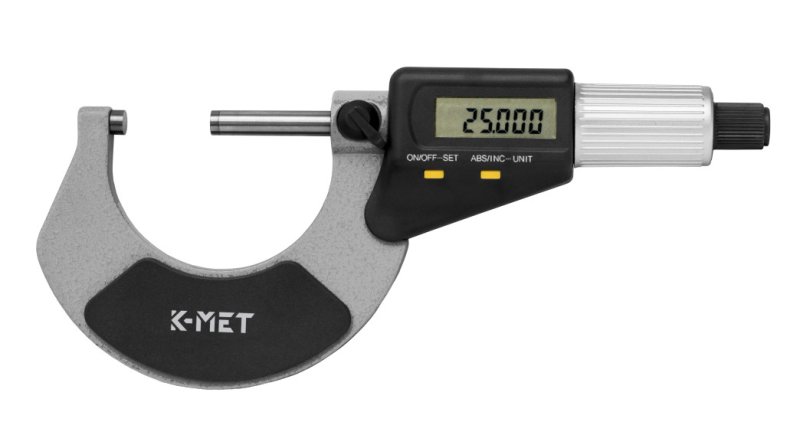 KINEX K-MET mikrometr třmenový digitální  0-25mm, 0,001mm, 7031-02-025