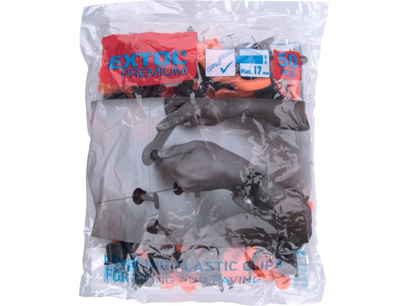 EXTOL PREMIUM 8845010 distanční nivelační klipy opakovaně použitelné, sada 50ks Obrázek