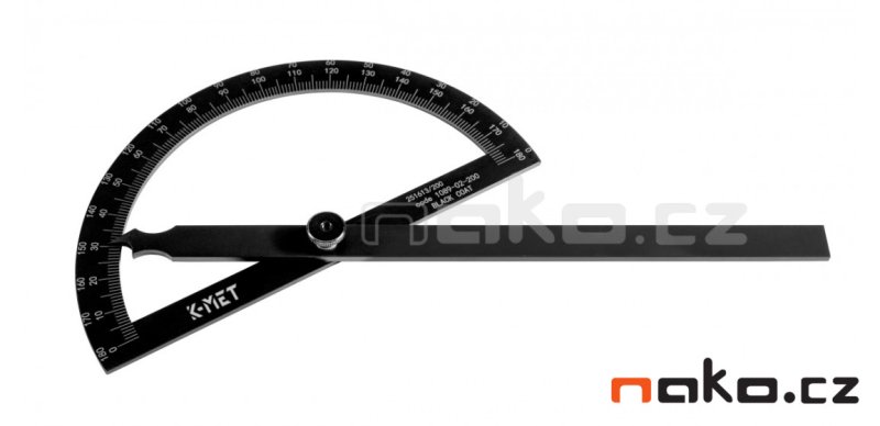 KINEX K-MET 1089-02-250 úhloměr obloukový 250x400mm BLACK COAT 180°